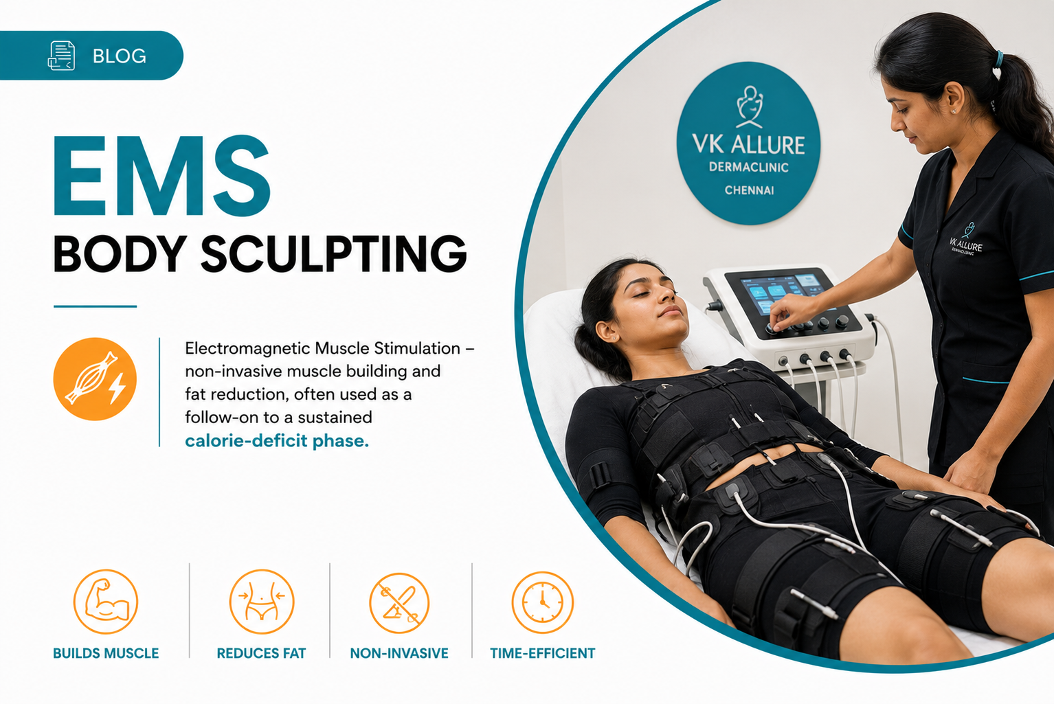 EMS Body Sculpting Session In Progress At VK Allure Dermaclinic Chennai. Filename