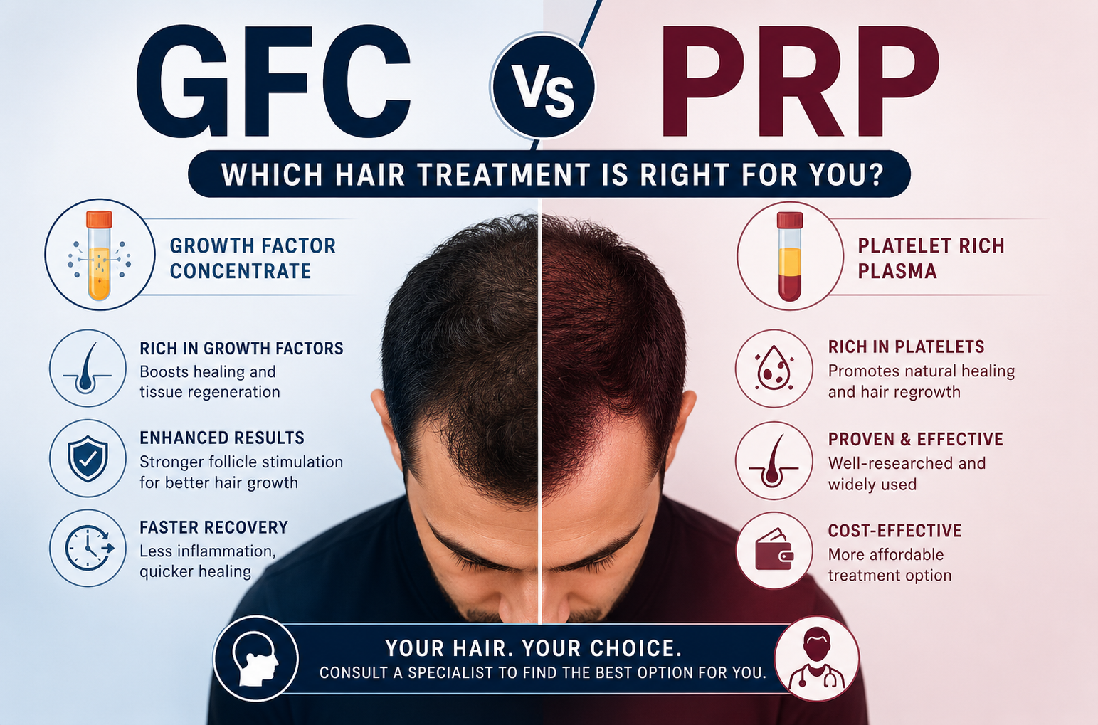 GFC hair treatment vs PRP