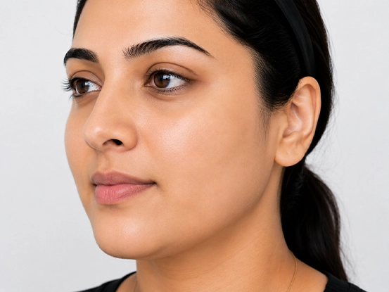 After laser hair removal face