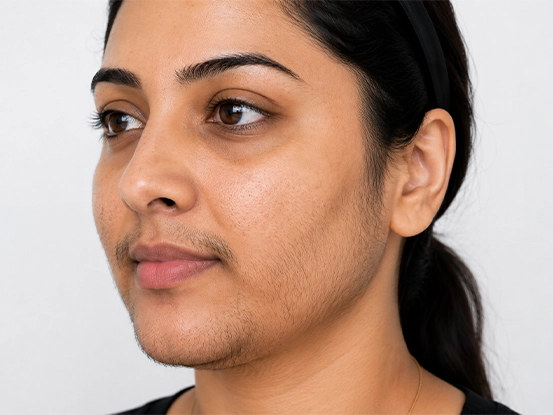 Before laser hair removal face