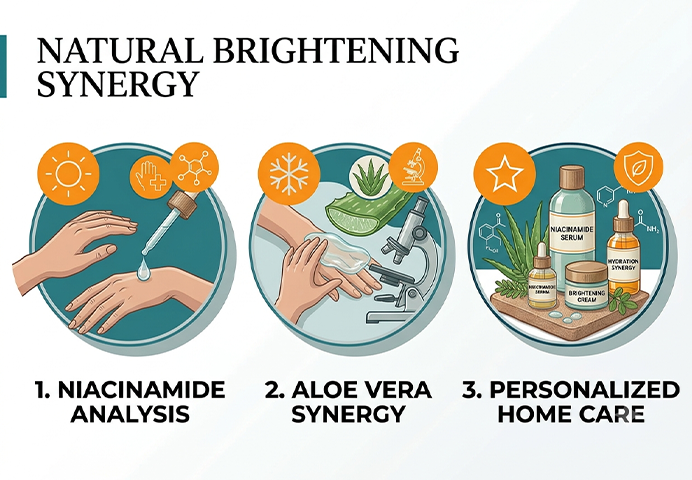 Niacinamide serum and aloe vera — two evidence-based home care ingredients for dark underarm treatment on Indian skin