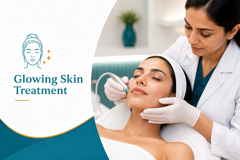 Clinical facial treatment for glowing skin at a dermatology clinic in Chennai