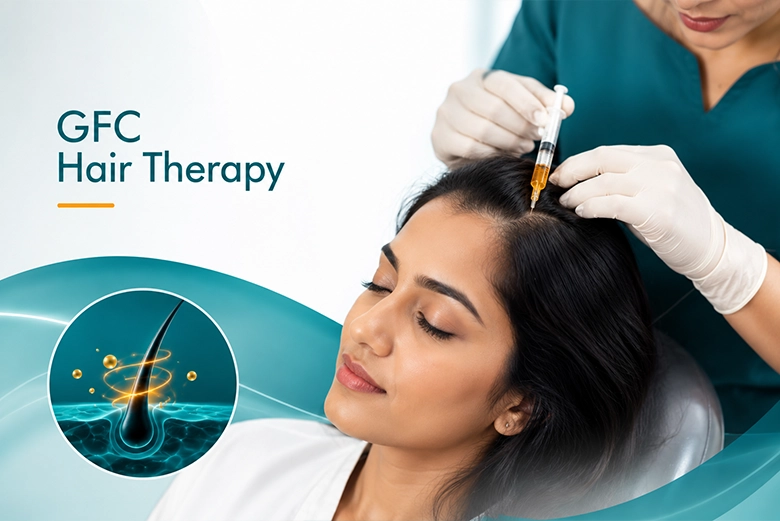 GFC hair therapy injection session at VK Allure Dermaclinic in Chennai