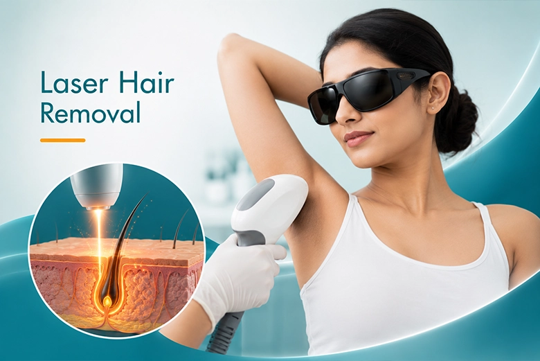 How laser hair removal works — light absorbed by hair melanin damages the follicle, explained for Chennai skin