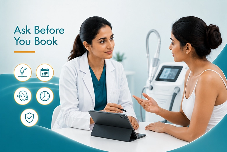 Patient asking a dermatologist the right questions before booking laser treatment in Chennai