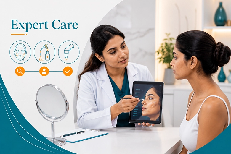 Medical aesthetics clinic consultation with a dermatologist in Kilpauk Chennai