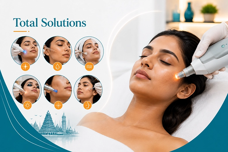 Range of medical aesthetics treatments including laser and skin procedures at a Kilpauk clinic Chennai