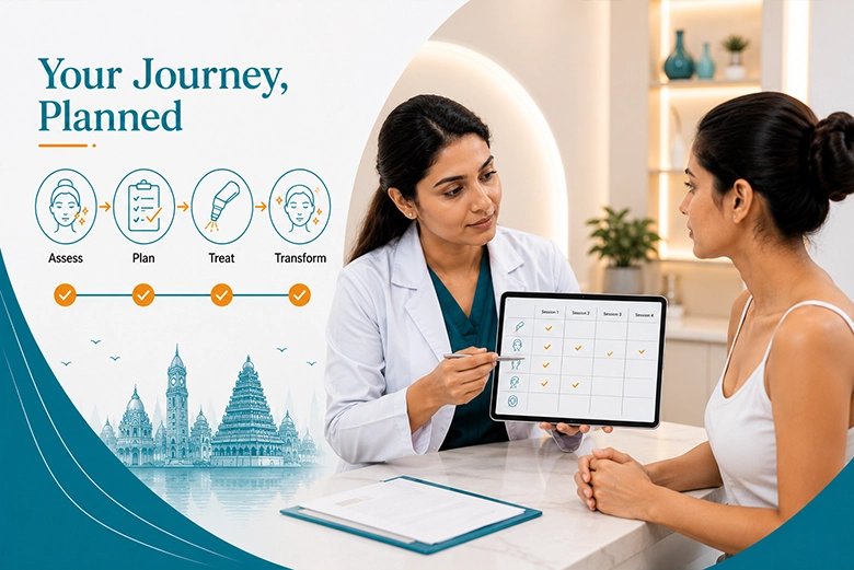 Planning a multi-session medical aesthetics treatment course at a Kilpauk clinic in Chennai