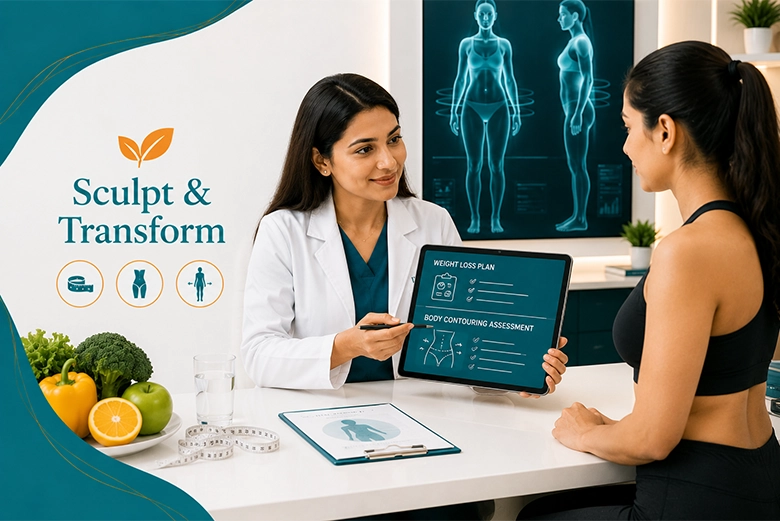 Medical weight loss consultation and body contouring assessment at VK Allure Dermaclinic Chennai