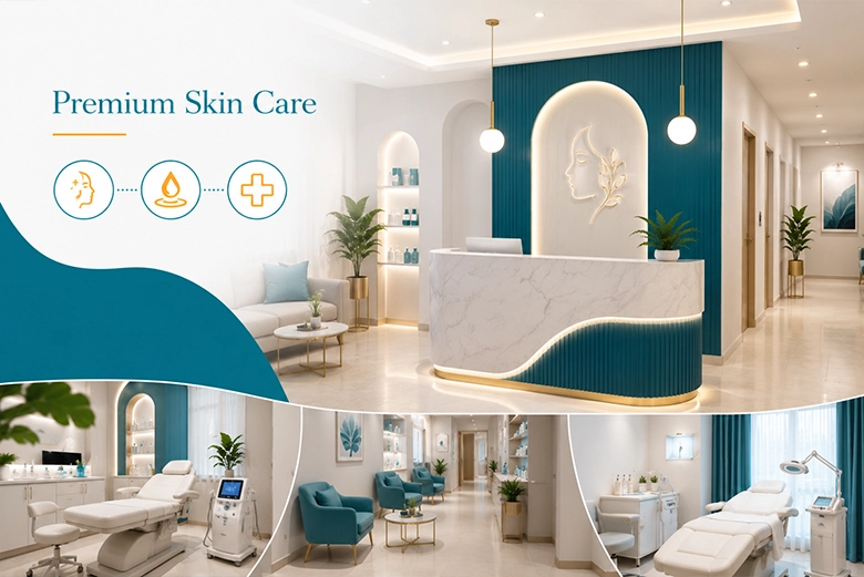 VK Allure Dermaclinic skin clinic interior at the Kilpauk branch on Kilpauk Garden Road Chennai