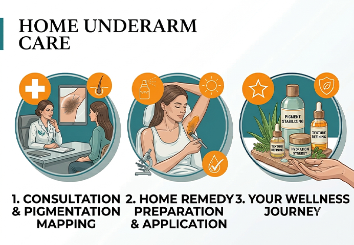Woman applying natural remedy to underarm skin — common approach for dark underarm treatment at home in Chennai